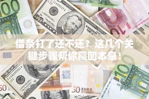 济南借条打了还不还？这几个关键步骤帮你赢回本息！
